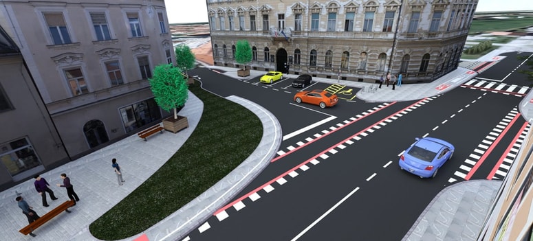 Tako bo videti prenovljeno križišče pri Upravni enoti Ptuj. 