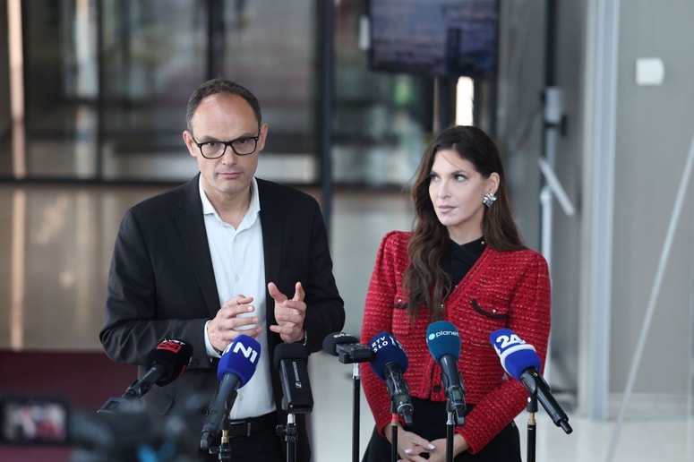 Anže Logar in Eva Irgl sta bila danes na pogovorih pri Golobu.