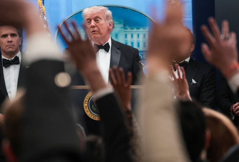 Donald Trump na tiskovni konferenci po incidentu  