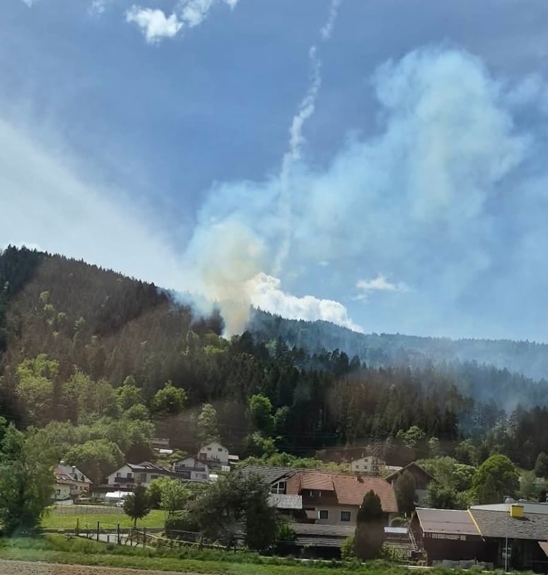 Več koroških gasilskih društev je posredovalo pri gozdnem požaru nad Šentjanžem pri Dravogradu 