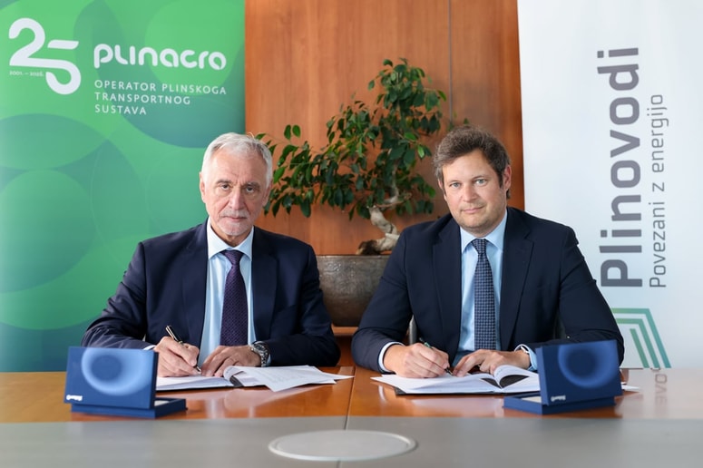 Direktorja družb Plinacro in Plinovodi Ivica Arar in Matija Bitenc. 