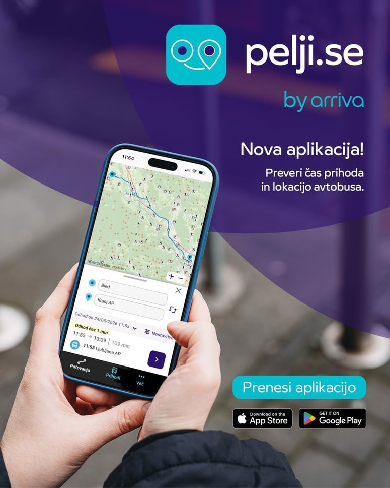 Mobilna aplikacija Pelji.se uporabnikom omogoča enostavno načrtovanje poti med dvema točkama