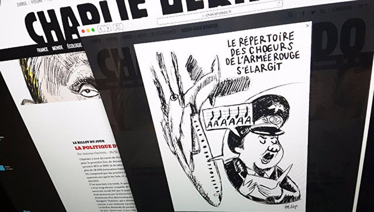 Zgražanje nad karikaturo Charlie Hebdo o strmoglavljenju Tu-154