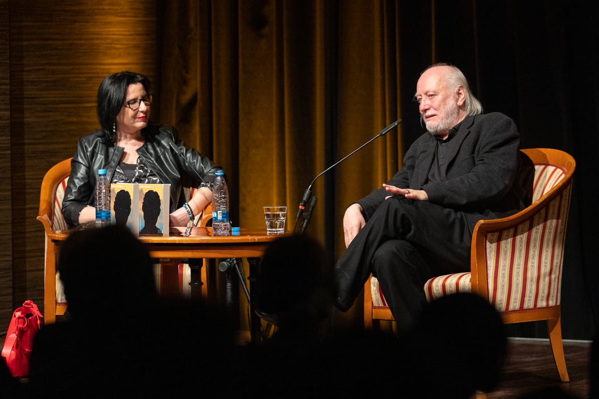 Jutka Rudas in  Laszlo Krasznahorkai v Klubu Cankarjevega doma