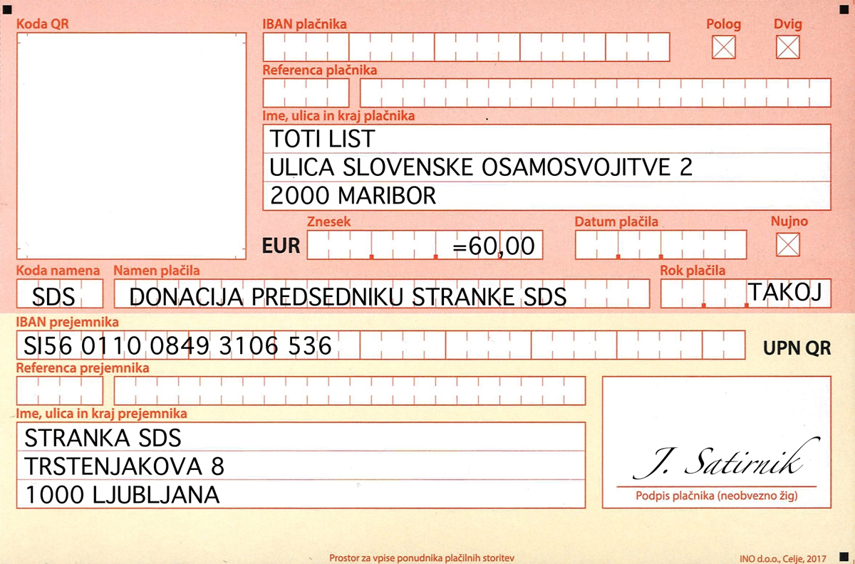 (TOTI LIST) Poziv: Po krivični sodbi pomagajmo našemu predsedniku s prostovoljnimi prispevki