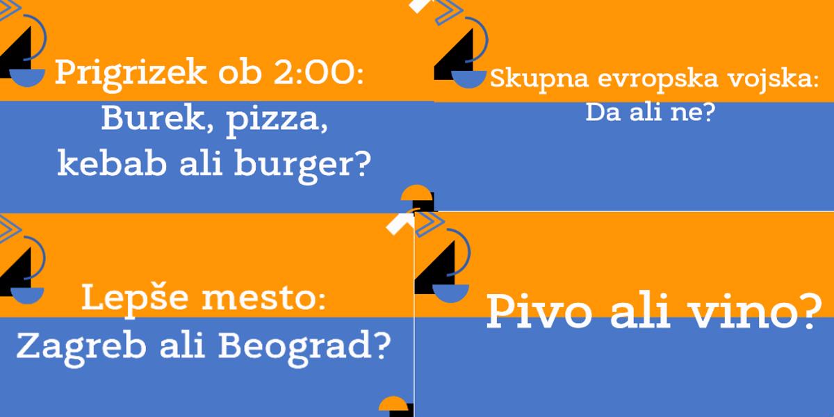(VIDEO) Kandidate za evroposlance smo vprašali: Skupna vojska - da/ne? Pivo ali vino? Zagreb ali Beograd?