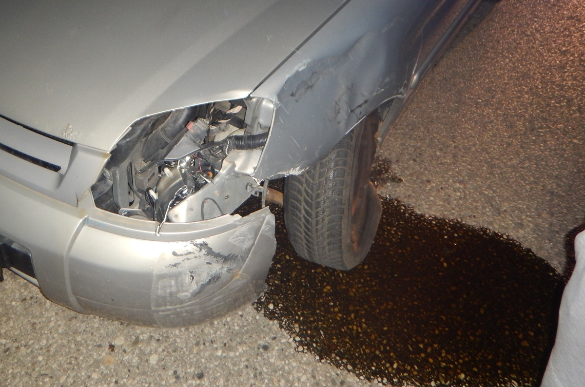 (FOTO) Z 2,3 promila alkohola izgubil oblast nad vozilom in trčil v prometno signalizacijo