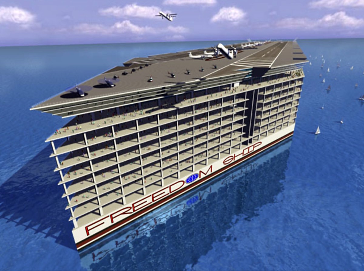 (FOTO) Prihodnost na vodi: Plavajoče mesto bo s 50.000 prebivalci plulo po svetu, brez zakonov, omejitev in dolgočasenja