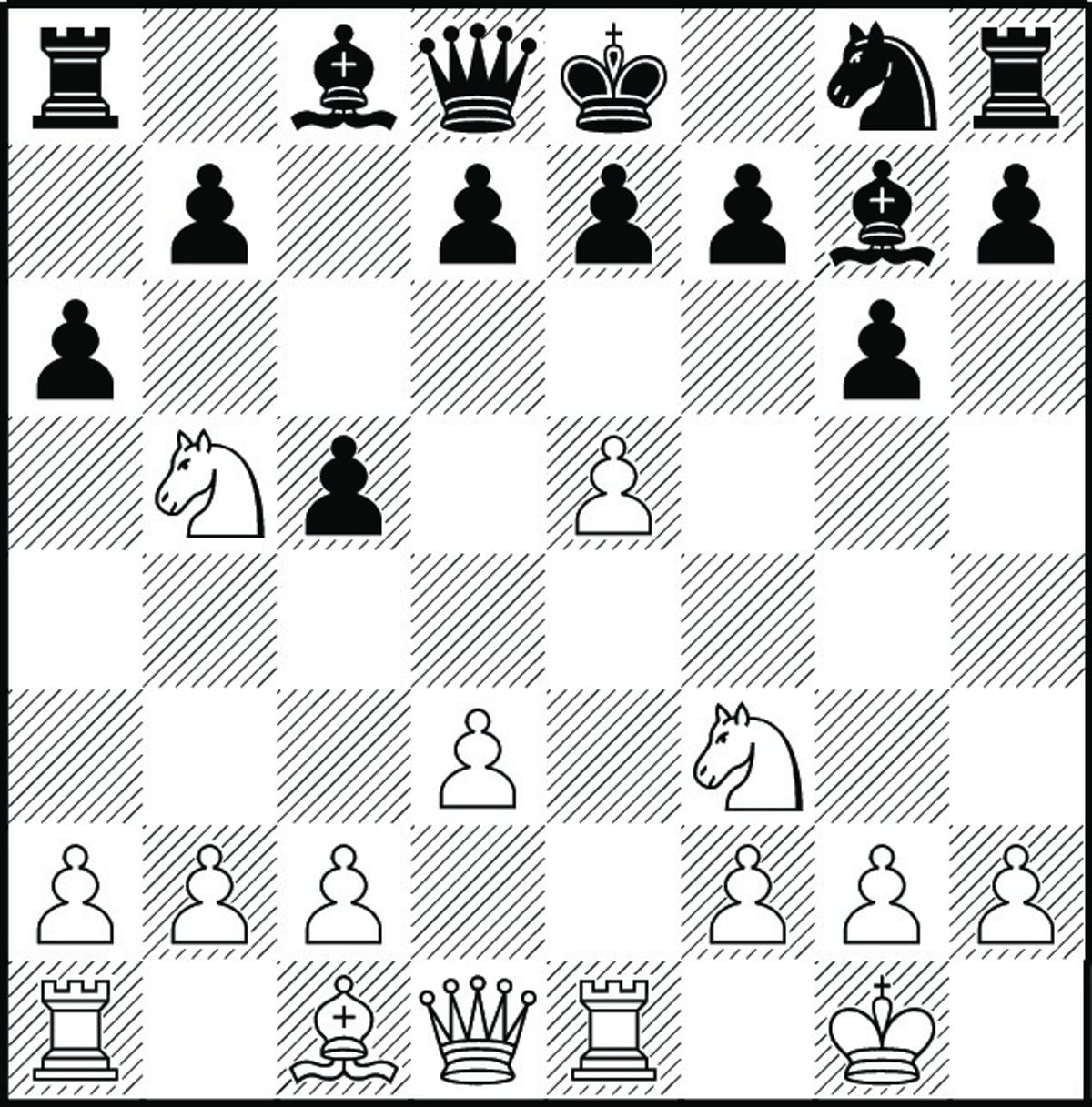 1. Kako je beli na potezi izkoristil veliko prednost v razvoju? 