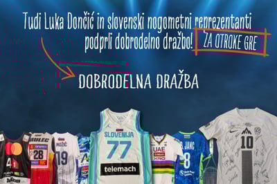 Izjemni okrepitvi Večerove dobrodelne dražbe: Na voljo tudi dresa Luke Dončića in Timija Maxa Elšnika